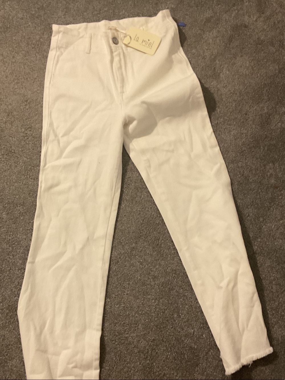 LA MIEL Men's Off-White Cotton Chinos